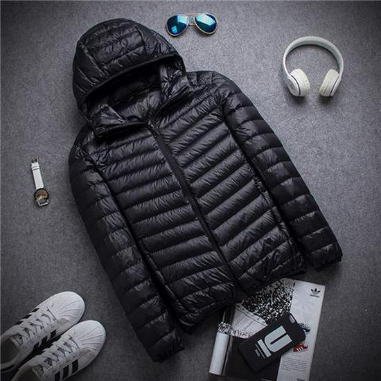 Мужская облегченная куртка-пуховик — распродажа на межсезонье, большой размер, модная и тонкая для зимы.