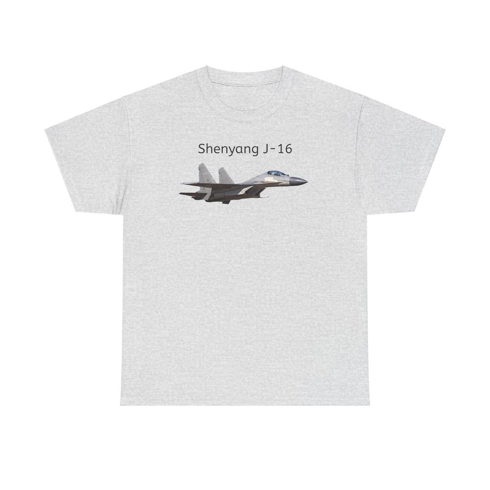 Shenyang J-16 Unisex Heavy Cotton Tshirt Tops Tee, Military Aircraft, Airplane Shirt