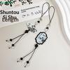 Винтажные ремешки для телефона в восточном стиле – Подвески с узором каллиграфии с бусинами и кисточками для повседневного аксессуара