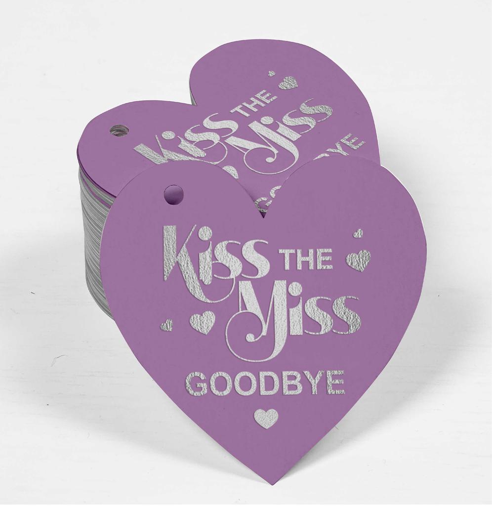 Inkdotpot 100 шт. в упаковке. Бирка из настоящей серебряной фольги с поцелуем «Мисс на прощание» на девичник.
