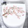 Flower Branch Bird Toilet Sticker Removable Self-adhesive Waterproof PVC Living Room Wall Art Floral Bathroom Toilet Lid Decoration Decal
