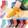 6Pairs Solid Color Toddle Short Tube Socks Non-slip Infant Socks Kawaii Baby Cotton Socks  Children