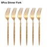 6/16/20/24Pcs Gold Cutlery Set Stainless Steel 304 Tableware Mirror Fork Spoon Western Hammer Pattern Handle Dinner Set4