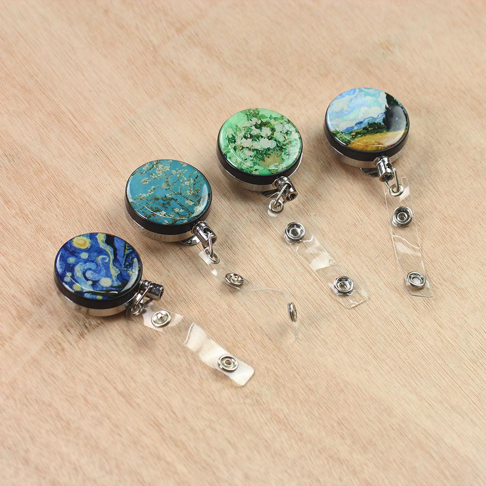 Креативный набор выдвижных офисных брелоков - 4 шт., противоугонный стальной трос