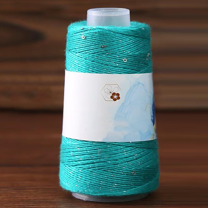 1 шт. Пряжа ручной вязки для подарка, сделай сам, блестящая шелковая нить с пайетками, пряжа из чистого хлопка и натурального шелка ручной работы, вязальная пряжа с серебряной нитью