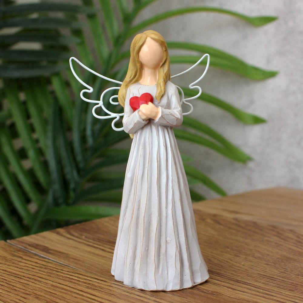 Статуэтка ангела из смолы, ретро-статуя молящегося ангела, скульптура девушки с крыльями, украшения для офисного стола