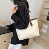 Stylish Retro Large Capacity Tote Bag For Women Ideal For Daily Commuting In White Brown Black And Khaki