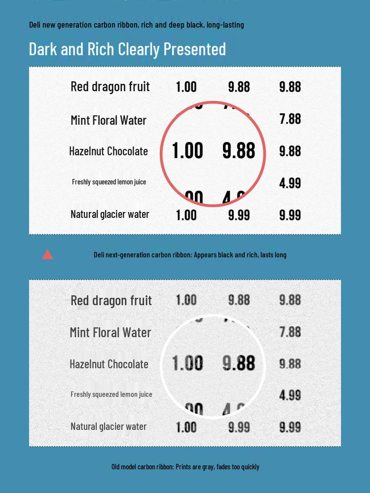 Enhanced Thermal Transfer Wax-Based Carbon Ribbon for DL-888T/820T Printers, Roll 81555/81505.