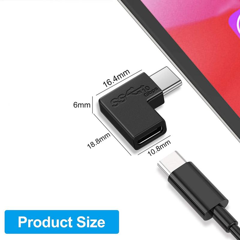 Конвертер USB Type C (папа) на USB Type C (мама) под прямым углом 90 градусов Адаптер USBC Для Samsung Для Huawei Мобильный телефон Портативный разъем