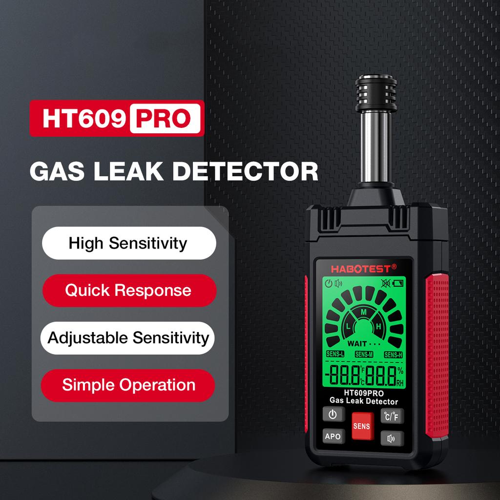 HABOTEST HT609PRO Gas Leak Detector 50-1000PPM Natural Gas Detector with 3-Sensitivity Adjustable