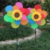 Красочная двухслойная ветряная мельница-подсолнух для уличного сада - вращающаяся детская игрушка