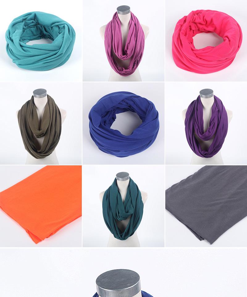 Solid Cotton Seamless Infinity Scarf, Shawl & Nursing Cover