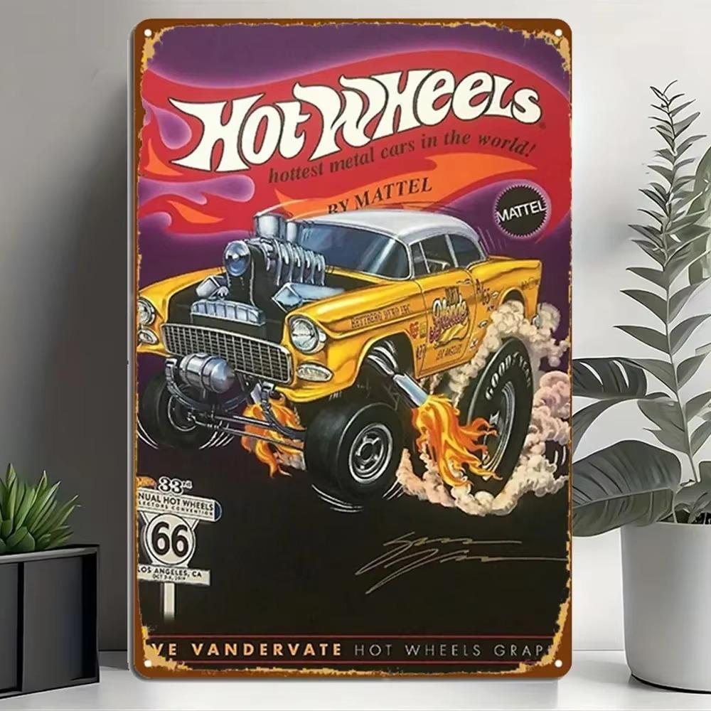 Плакат Hot Wheels Gold 55 Gasser Metal Signs Club Cave Pub Custom Poster Tin sign