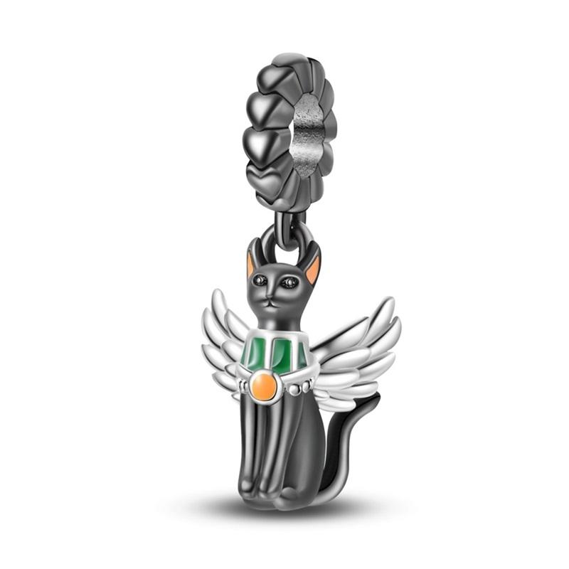 925 Серебряный Цвет Фараон Пирамида Паук Сглаза Бастет Подвески Бусины Подходит Diy 925 Оригинальные Браслеты Изысканные DIY Ювелирные Изделия Для Вечеринки