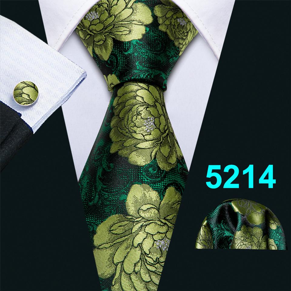 Barry.Wang Галстук, носовой платок, набор запонок, темно-зеленый, лимонно-желтый, с большими лепестками, жаккардовый тканый свадебный вариант