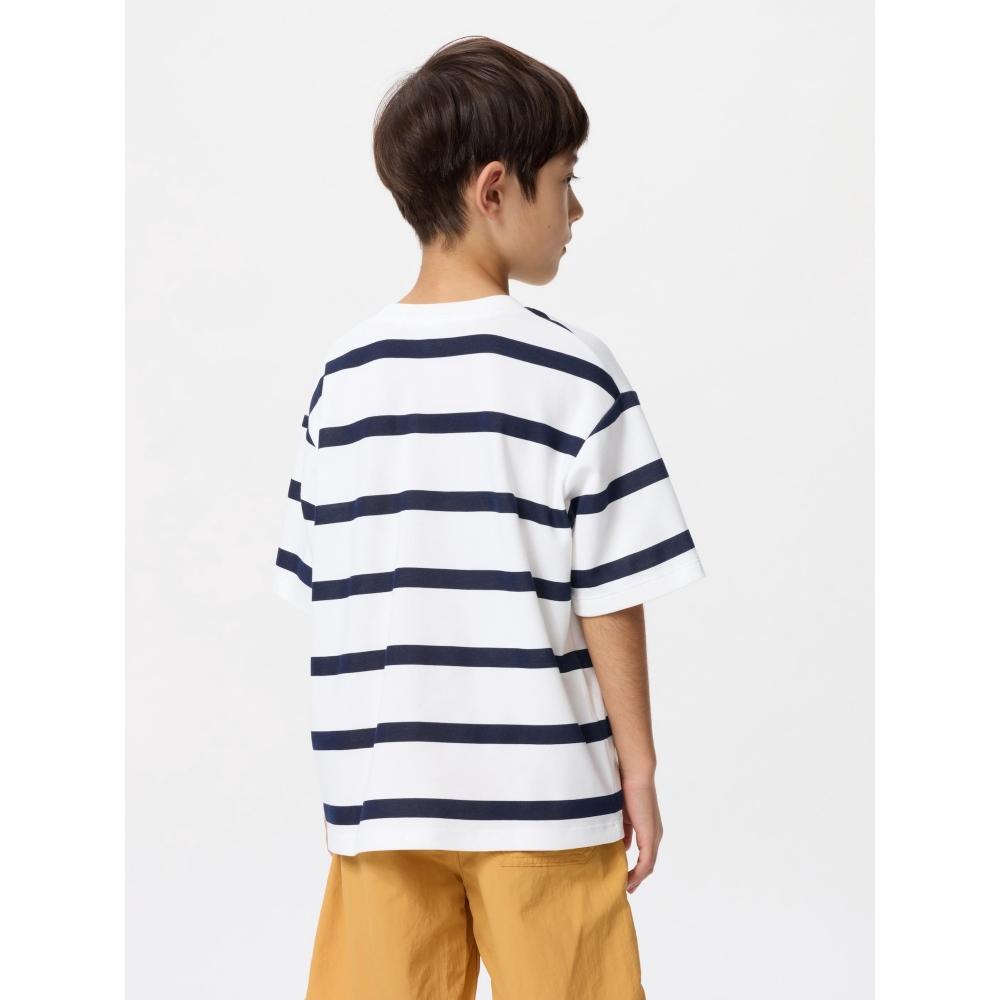 Uniqlo Kids Airism CoTTon STripe Crewneck T