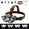 5 LED Headlamp USB Rechargeable Powerful Head Lamp with 18650 Built-in Battery Portable Flashlight Outdoor Camping Fishing