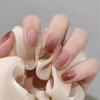 24Pcs French Long Ballet Square Fake Nails Handmade Removable Press On Acrylic Nail Art Tips