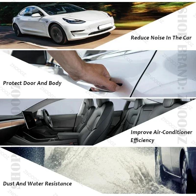12PCS Car Door Seal Strip Rubber Double Layer Sealing Protector Soundproof Strip Dustproof Seal Strip For Tesla Model S 3 X Y