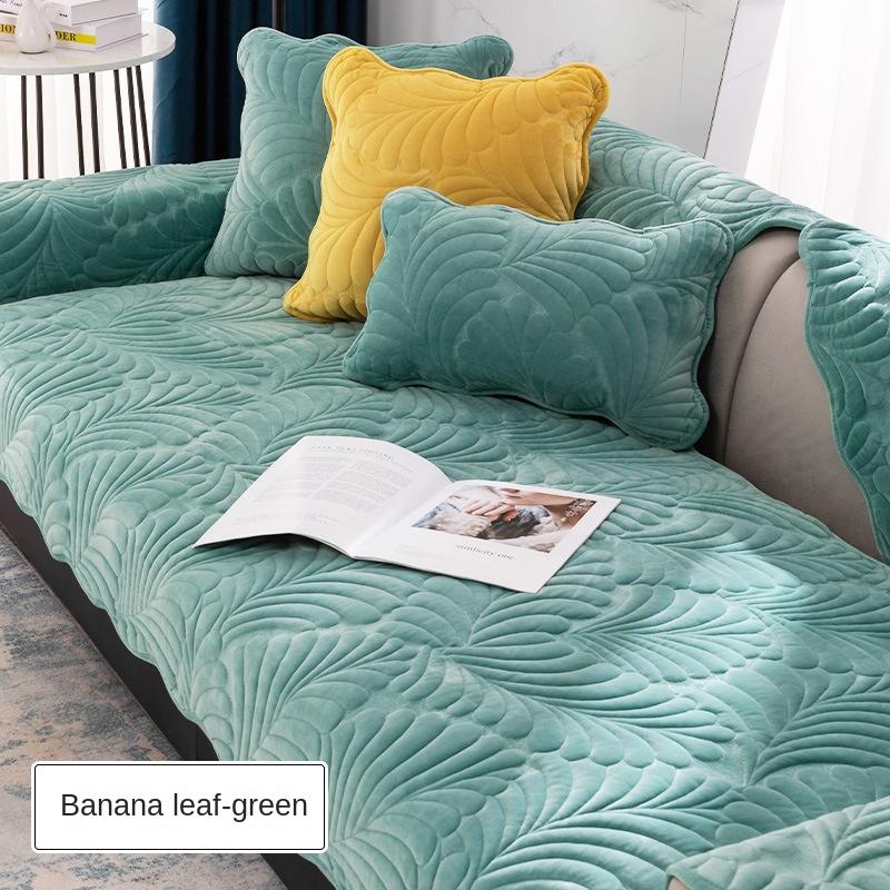 Подушка для дивана, универсальная кожа для всех сезонов, нескользящая, простая утолщенная подушка для сиденья в скандинавском стиле, зимний плюшевый чехол, полотенце на спинке