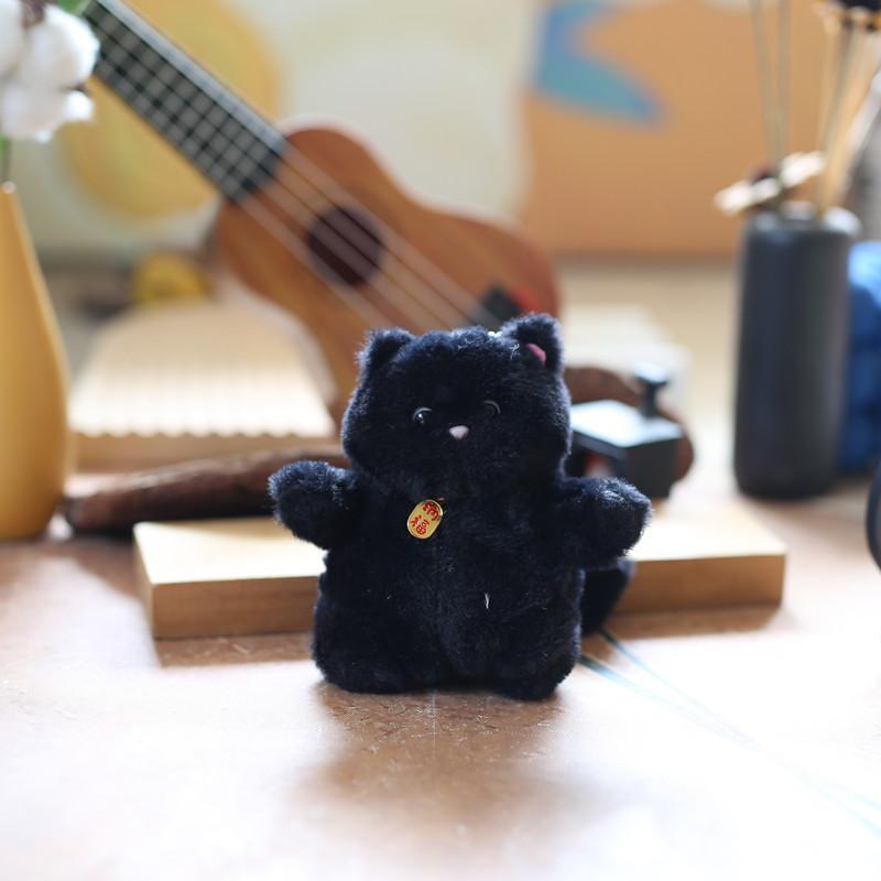 Charming White Black Grey Cat Plush Keychain Soft And Cuddly For Bags