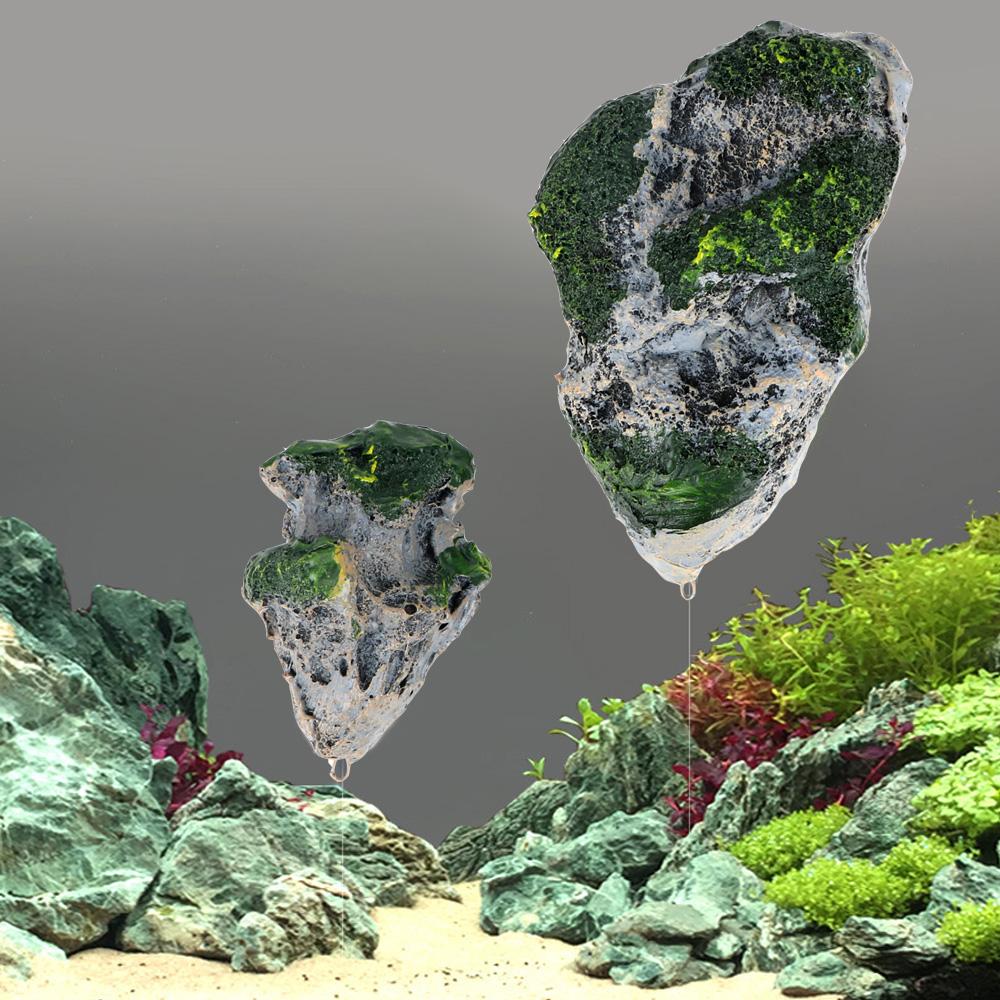 Искусственный плавающий камень Плавающая пемза Подвесной камень Подводный пейзаж Летающий камень Аквариум Украшение Аквариум Декор Орнамент Смола