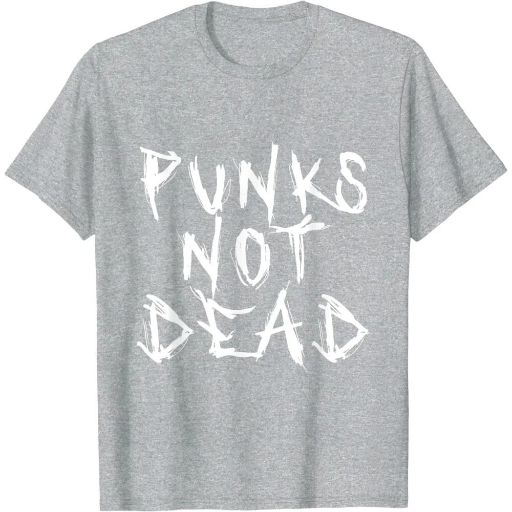 Футболка рокера с надписью «Punks Not Dead» в стиле панк-рок, эстетическая субкультура