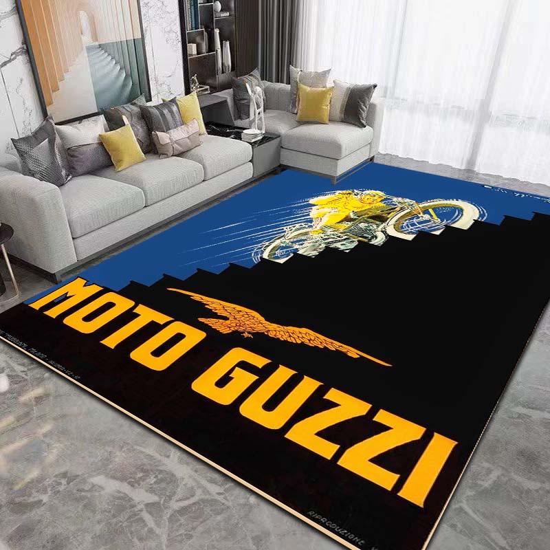 2026 New Retro Motorcycle G-Guzzi Printed Carpet Living Room Bedroom Decoration Tea Table Table Non slip Entrance Carpet Gift