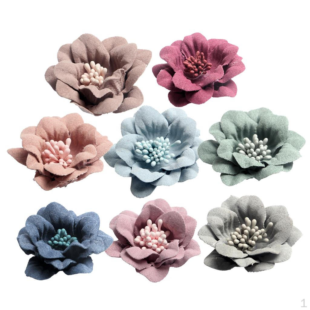 10pcs Fabric Camellia Flower Embellishments Applique For DIY Women' Acessories 4.5cm - Multicolor