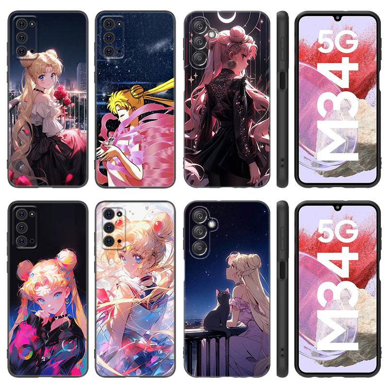 Японский мультяшный чехол Sailor Moom для Samsung Note 10 Lite 20 Ultra M04 M13 M32 4G M14 M52 M53 M54 M55 5G M11 M12 M21 M31 M51