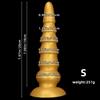 Очень большой золотистый ребристый силиконовый анальный плаг, большой пенис, реалистичный дилдо, игрушка для фистинга, огромный член