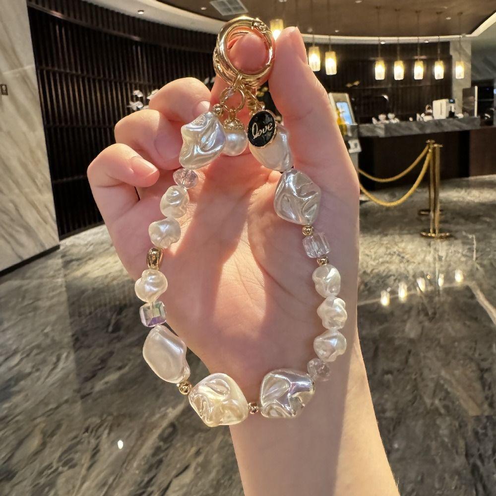 Модная цепочка для телефона с жемчужным бисерным кулоном, шнурок, новый ремешок на запястье для телефона