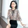 Floral Chiffon Shirt Women's Spring and Summer New Top Foreign Fashion Short-sleeved Shirt