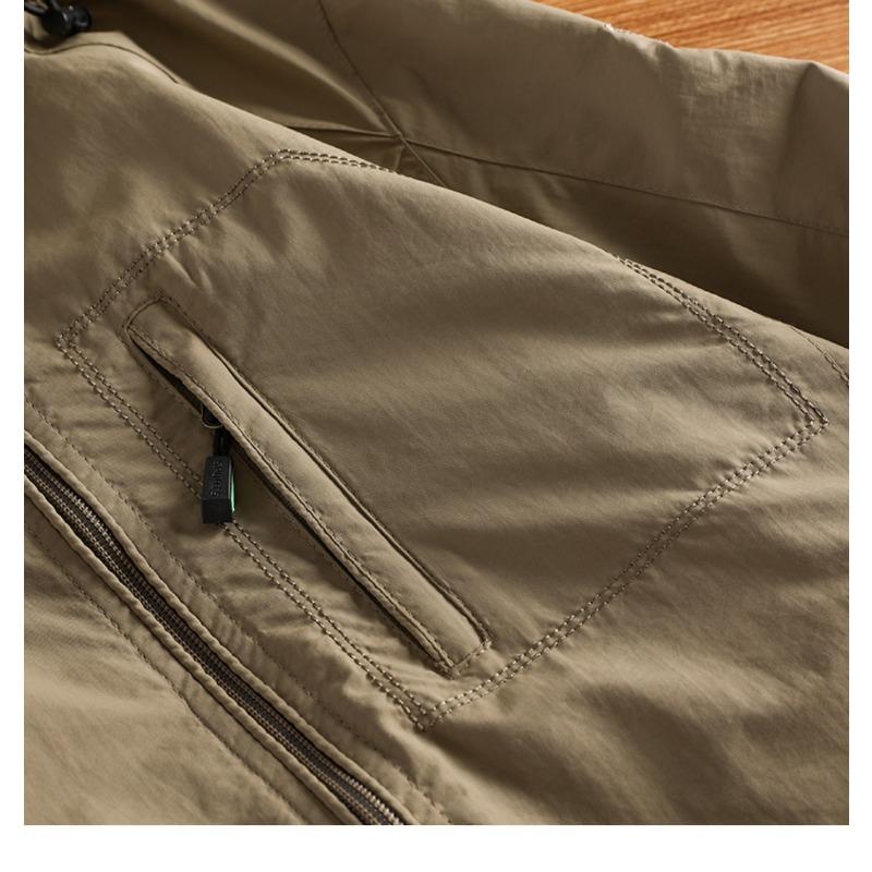 2024 Быстросохнущая мужская куртка, пальто, ветровка, спортивная, для активного отдыха, весна и осень, свободная, повседневная, ветрозащитная, однотонная, хардшелл-куртка