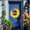 Летняя дверная вешалка с подсолнухом, вывеска спереди для украшения двери, деревянные венки, подвесная дверь, аксессуары для крыльца фермерского дома