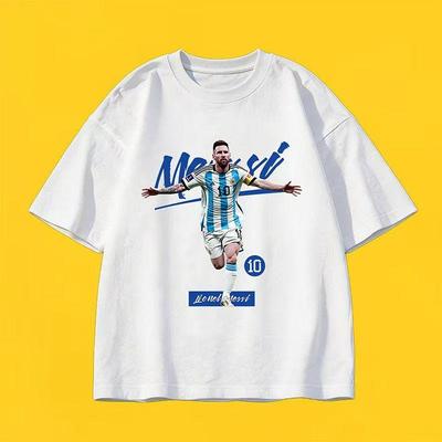 Свободная повседневная футболка с коротким рукавом из ледяного шелка 2026 Messi World Cup