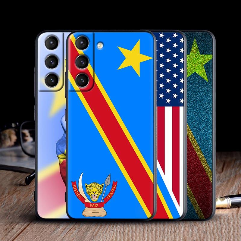 Democratic Republic Congo Flag Silicone Case For Samsung Galaxy S23 S24 Ultra S21 S20 FE Cover For Galaxy S22 s23 S10 Plus Cases