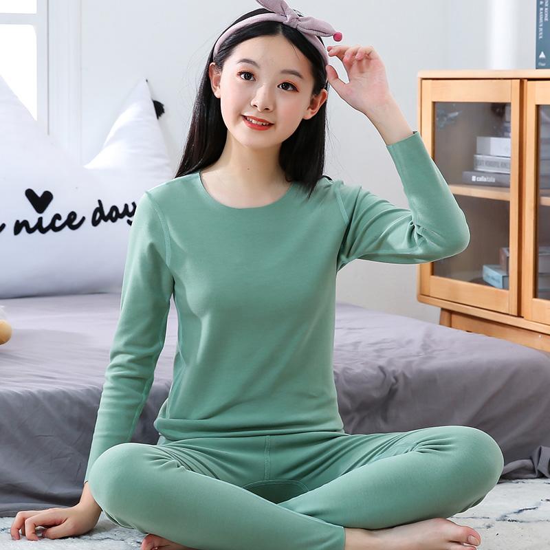 2024 осень зима теплые детские пижамные костюмы для мальчиков и девочек однотонные модные детские комплекты одежды домашняя одежда ночная одежда для сна