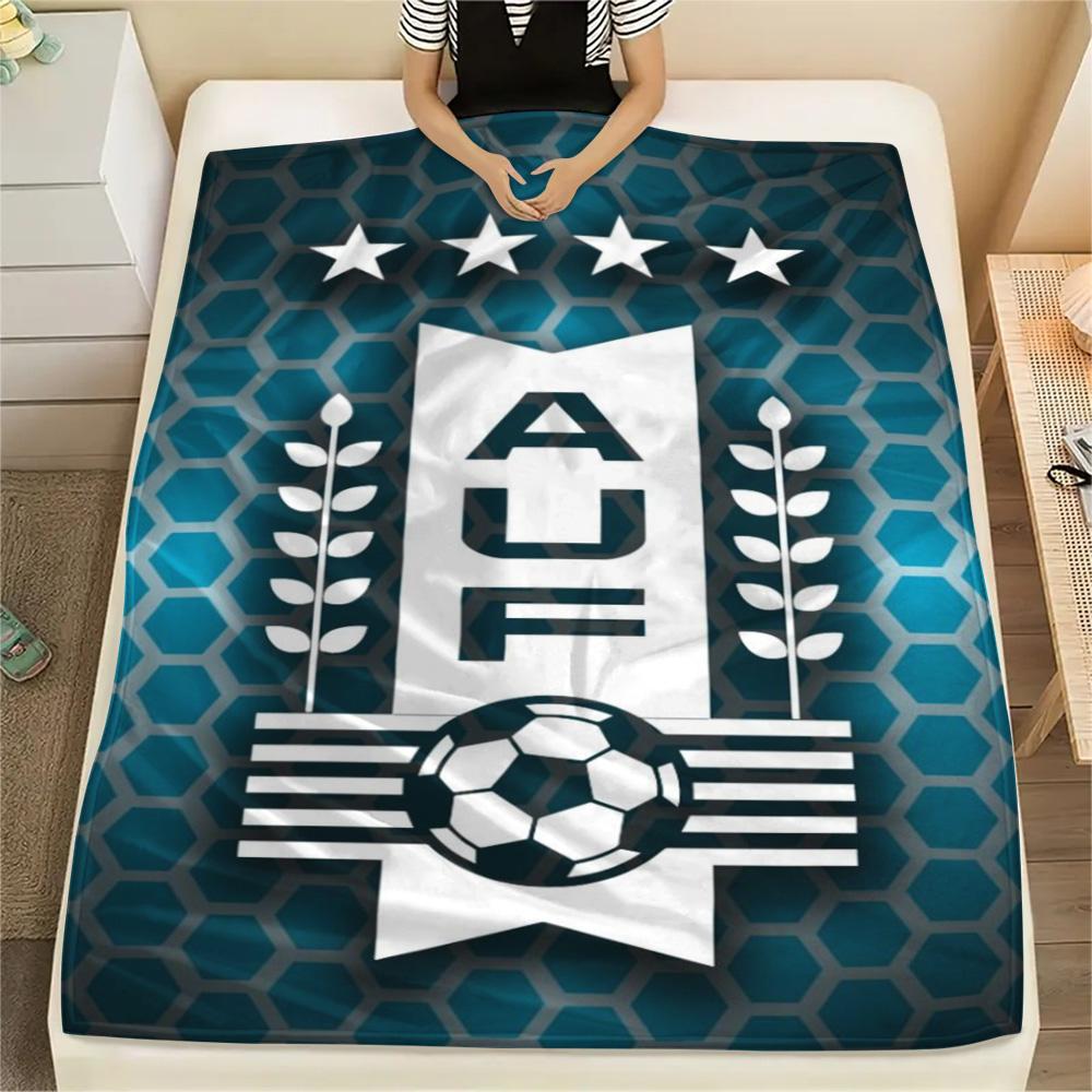 1Pc AUF Logo Uruguay Print Flannel Blanket High Quality Warm Comfortable Cover for All Seasons Perfect for Gifts Home Decor