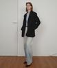 En Or Stripe Tweed Single Jacket - Black