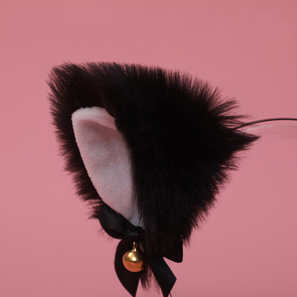 HOT Plush Lace Cat Ears Bell Headbands For Women Sexy Cat Ears Headband Cat Fur Ear Hairband Anime Cosplay Cat Fur Ear Hairband