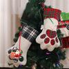 AEE2-Christmas Stockings Pet-Paw-Pattern Stockings Fireplace Hanging Stockings For Pet And Christmas-Decoration