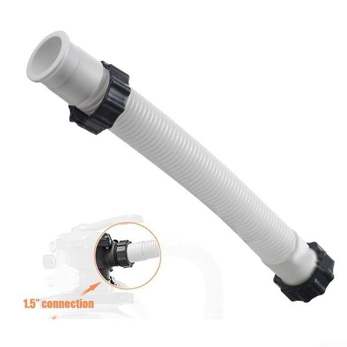 Lot de 2 tuyaux pour pompe filtre à sable piscine 40,6 cm – polyéthylène avec raccords écrous