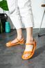 Women's Casual Sandals Orange Strappy Puff Summer Shoes