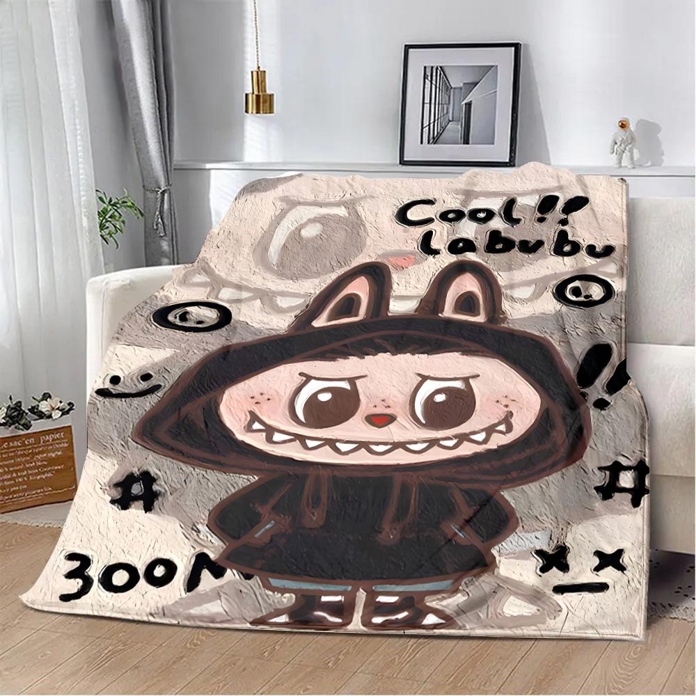 Милое мультяшное одеяло с принтом Лабубу, одеяла для пикника, теплое одеяло, мягкое и удобное одеяло для дома, путешествий, подарка на день рождения