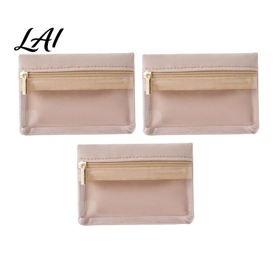 Small Jewelry Pouch Portable Storage Bag Flannel Organizer Case with Transparent Window And Lightweight Travel Smooth Zipper Compact Necklace Holder