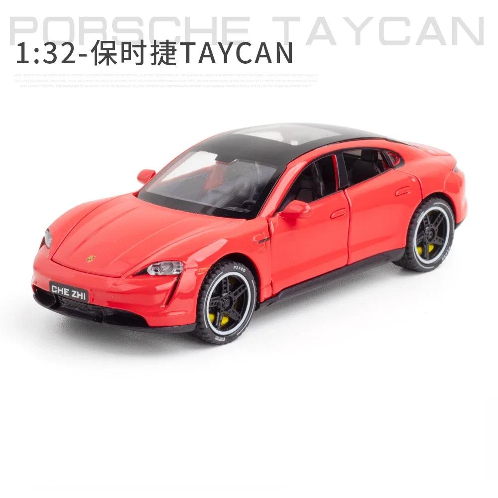 1:32 Taycan Высокодетализированная литая модель автомобиля из металлического сплава Звук Свет Оттяжка Коллекция Игрушка для детей Подарки