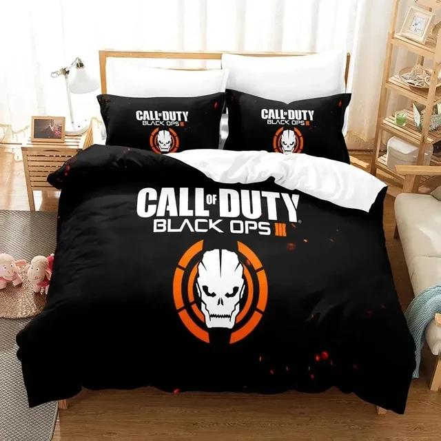 Постельное белье Call of Duty Black Ops Комплект Пододеяльник Постельный комплект Чехол на одеяло Наволочка Одеяло Размер Queen Постельное белье COD