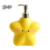 Versatile Soap Container 400ML Cartoon Star Dispenser with Plastic Pump, Refillable Liquid Hand Container, Empty Shower Gel Lotion Bottle for Bathroom
