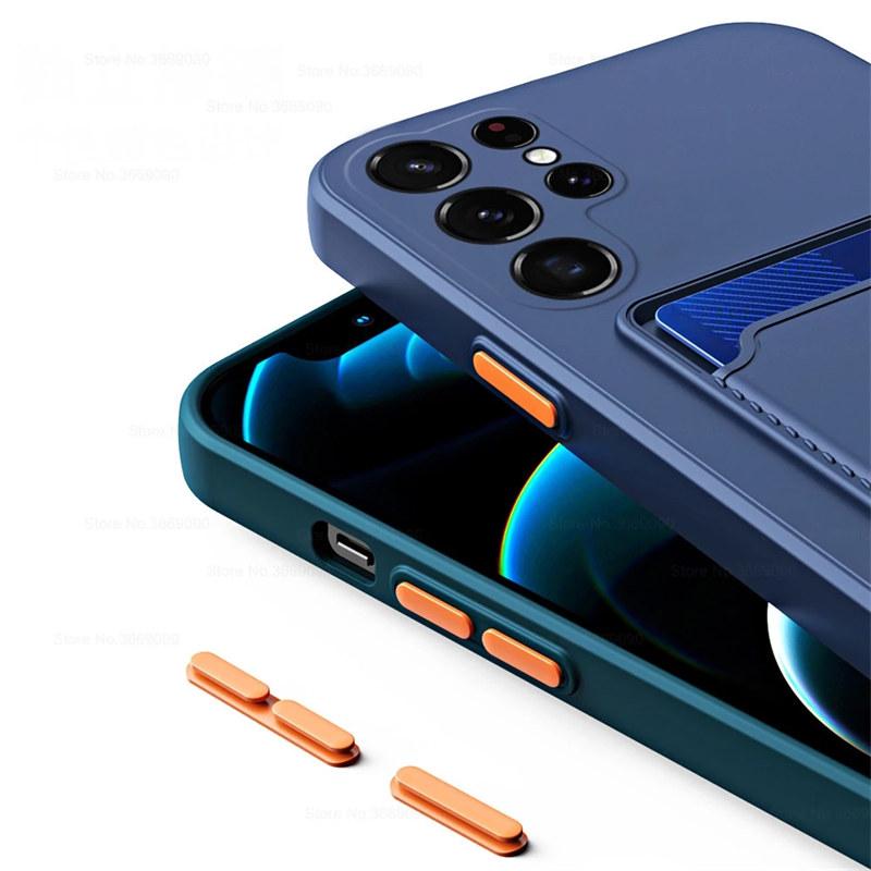 12-цветный чехол для карточек с жидкостью для Samsung S20 21 22 Plus Ultra M52 M51 M31s M12, чехол контрастного цвета